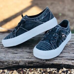 Blowfish Malibu Women's CRAFTY Gray Smoked 16oz Canvas Slip On Sneakers 6.5 NEW